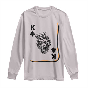 Black King Lion Long Sleeve Shirt African American Black History Month Gift TS12 Ice Gray Print Your Wear