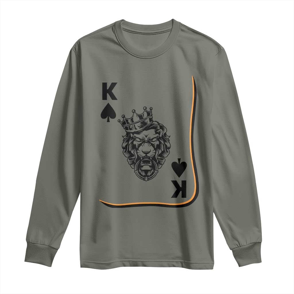 Black King Lion Long Sleeve Shirt African American Black History Month Gift TS12 Military Green Print Your Wear