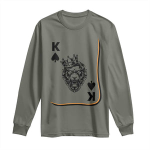 Black King Lion Long Sleeve Shirt African American Black History Month Gift TS12 Military Green Print Your Wear