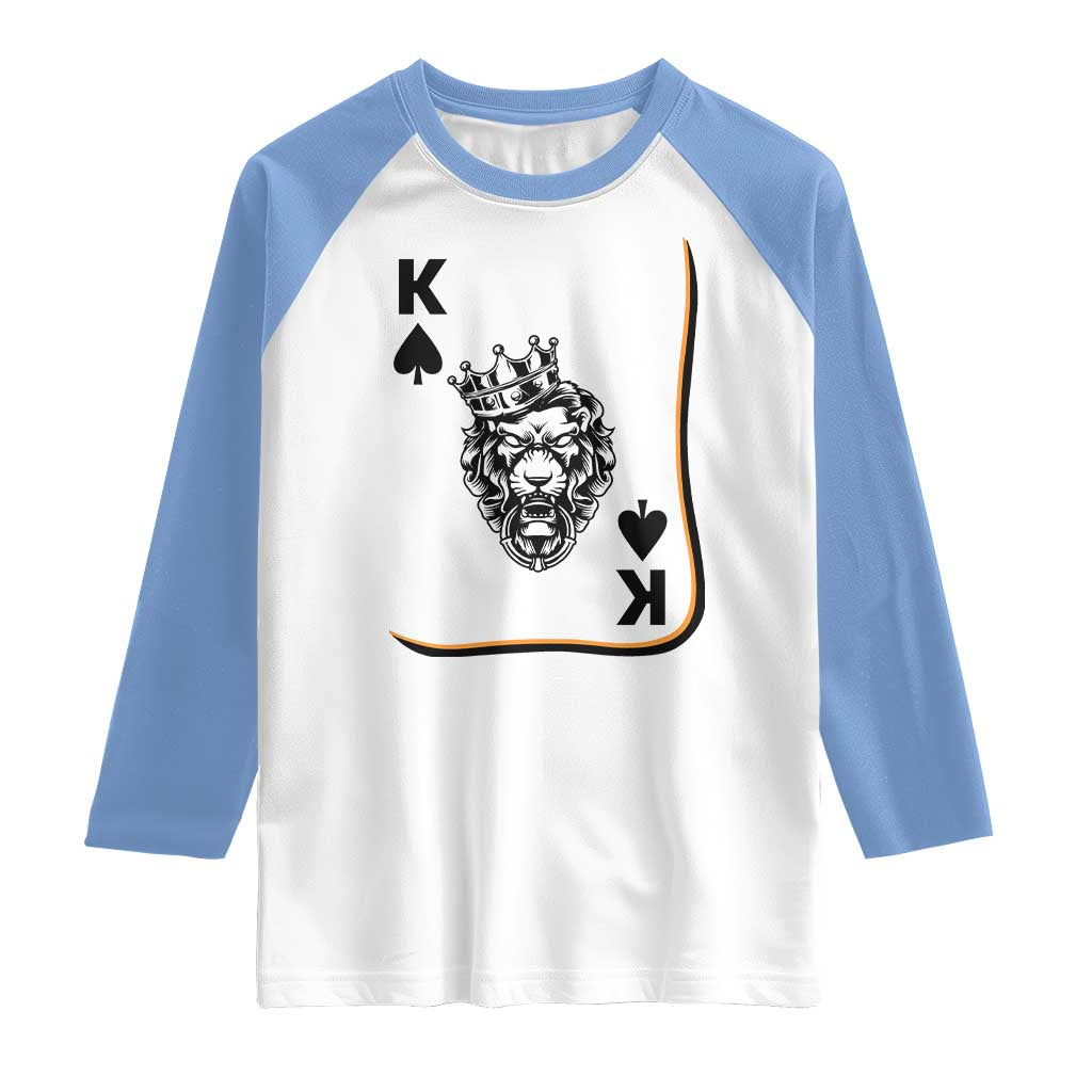 Black King Lion Raglan Shirt African American Black History Month Gift TS12 White Carolina Blue Print Your Wear