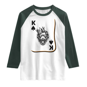 Black King Lion Raglan Shirt African American Black History Month Gift TS12 White Dark Forest Green Print Your Wear