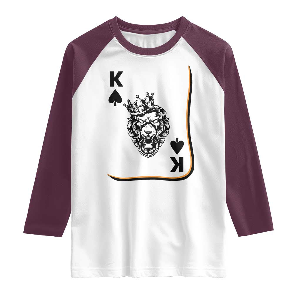 Black King Lion Raglan Shirt African American Black History Month Gift TS12 White Maroon Print Your Wear