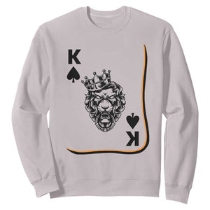 Black King Lion Sweatshirt African American Black History Month Gift TS12 Ice Gray Print Your Wear