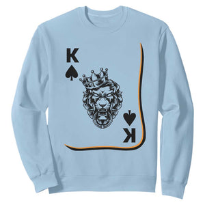 Black King Lion Sweatshirt African American Black History Month Gift TS12 Light Blue Print Your Wear