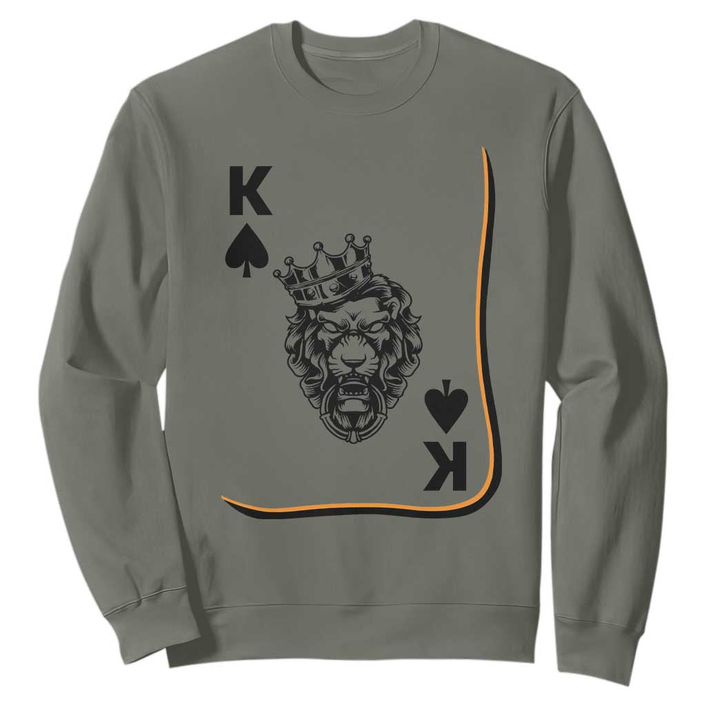 Black King Lion Sweatshirt African American Black History Month Gift TS12 Military Green Print Your Wear