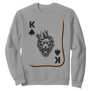 Black King Lion Sweatshirt African American Black History Month Gift TS12 Sport Gray Print Your Wear