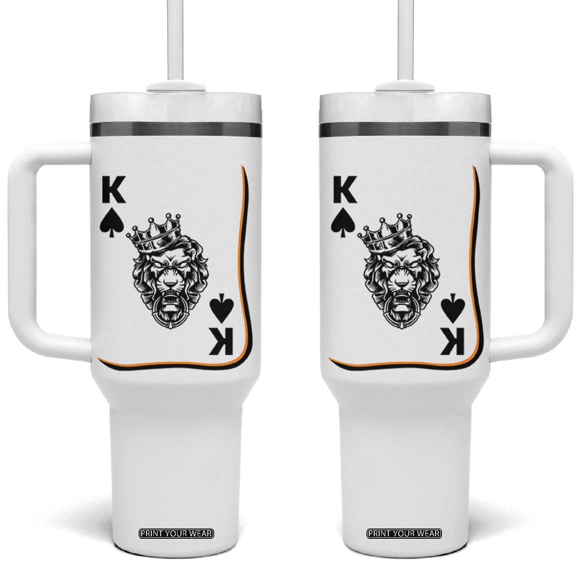Black King Lion Tumbler With Handle African American Black History Month Gift TS12 One Size: 40 oz White Print Your Wear