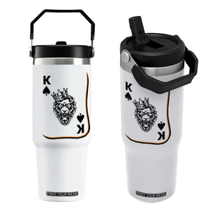 Black King Lion Flip Straw Tumbler African American Black History Month Gift TS12 One Size: 30 oz White Print Your Wear