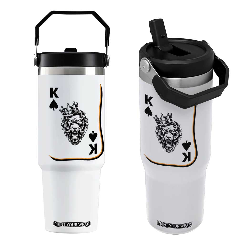 Black King Lion Flip Straw Tumbler African American Black History Month Gift TS12 One Size: 30 oz White Print Your Wear
