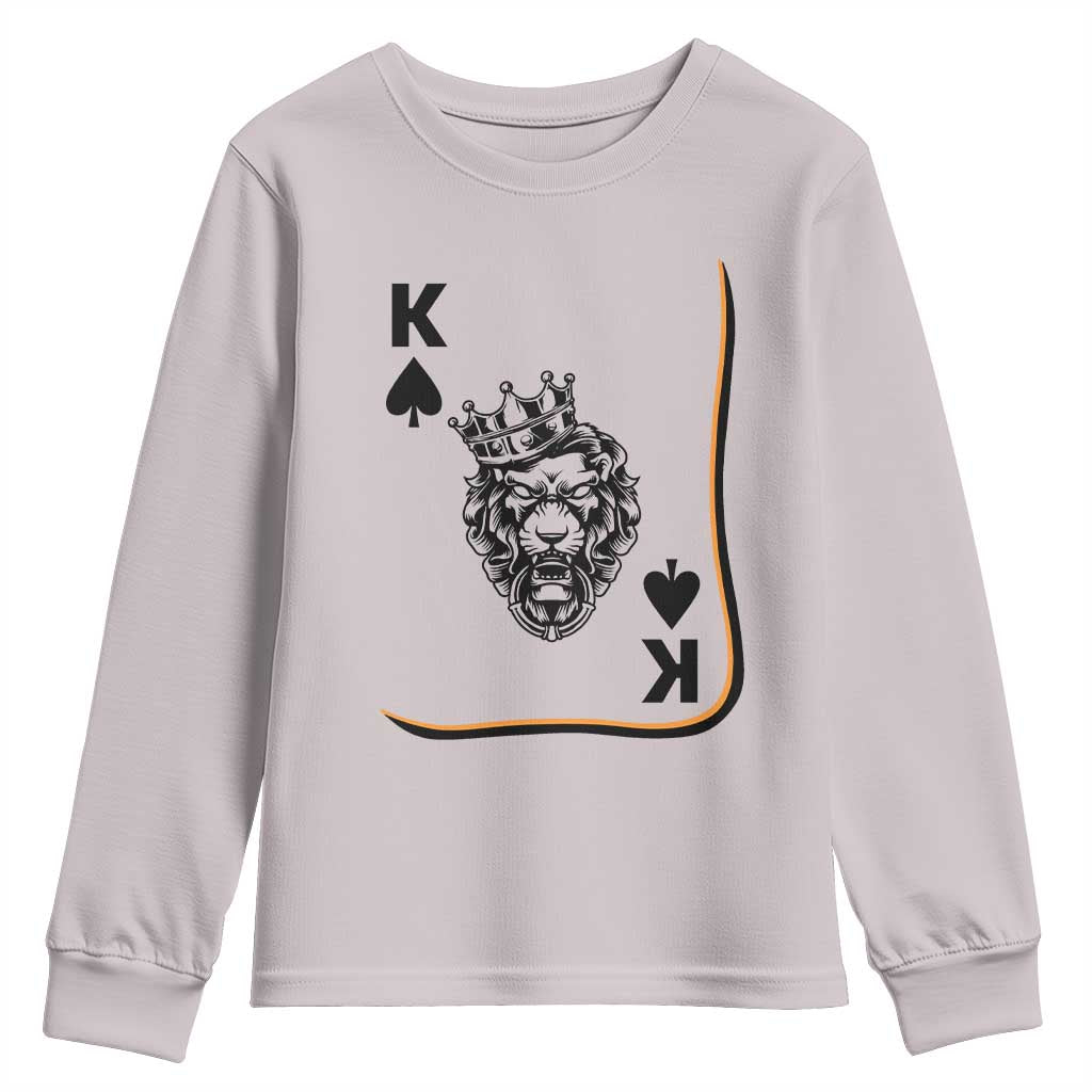 Black King Lion Youth Sweatshirt African American Black History Month Gift TS12 Ice Gray Print Your Wear