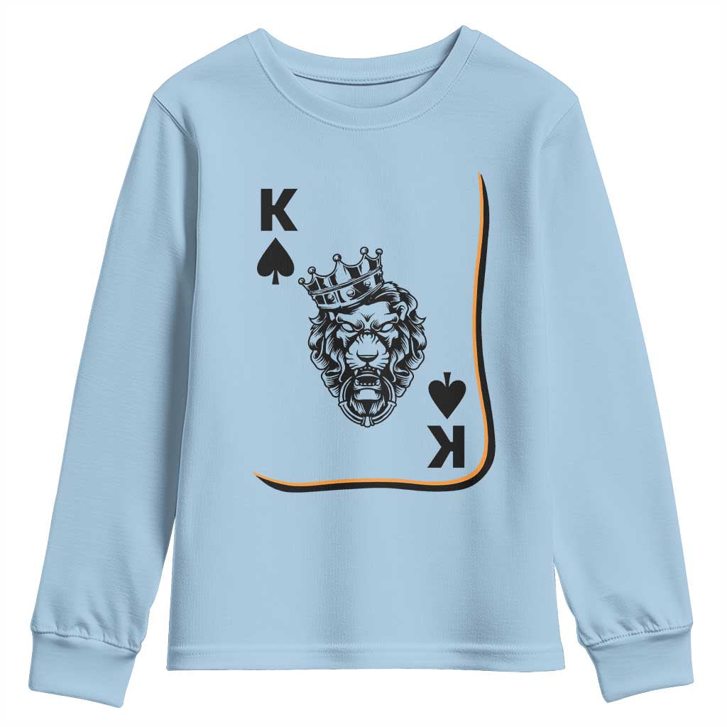 Black King Lion Youth Sweatshirt African American Black History Month Gift TS12 Light Blue Print Your Wear