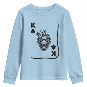 Black King Lion Youth Sweatshirt African American Black History Month Gift TS12 Light Blue Print Your Wear