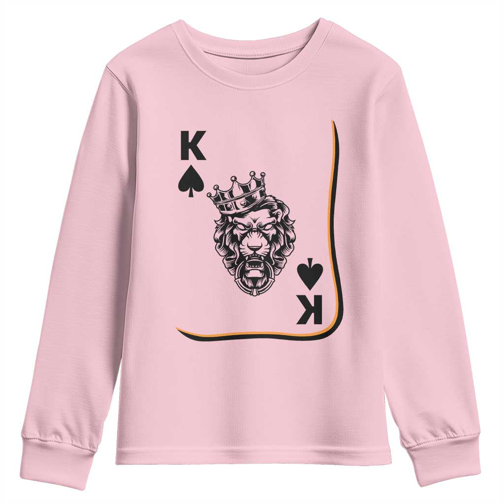 Black King Lion Youth Sweatshirt African American Black History Month Gift TS12 Light Pink Print Your Wear