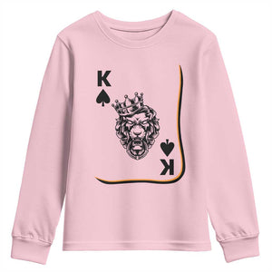 Black King Lion Youth Sweatshirt African American Black History Month Gift TS12 Light Pink Print Your Wear