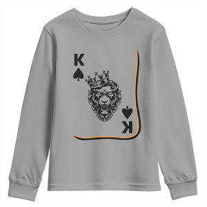 Black King Lion Youth Sweatshirt African American Black History Month Gift TS12 Sport Gray Print Your Wear