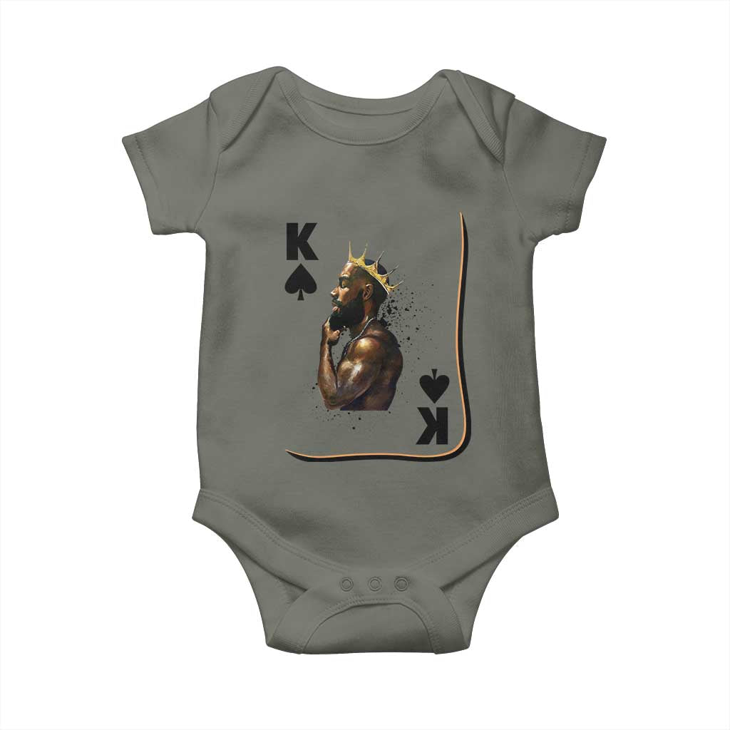 King Of Spades Black Man Baby Onesie African American Men Pride TS12 Military Green Print Your Wear