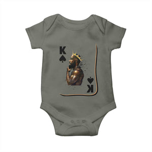 King Of Spades Black Man Baby Onesie African American Men Pride TS12 Military Green Print Your Wear