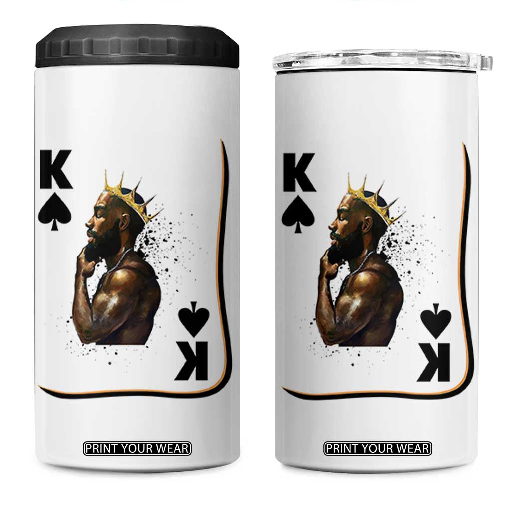 King Of Spades Black Man 4 in 1 Can Cooler Tumbler African American Men Pride TS12 One Size: 16 oz White Print Your Wear