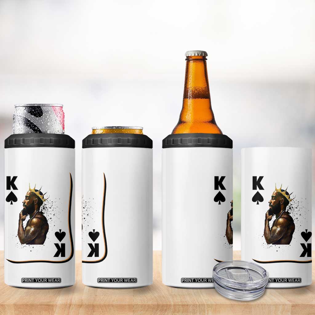 King Of Spades Black Man 4 in 1 Can Cooler Tumbler African American Men Pride TS12 Print Your Wear