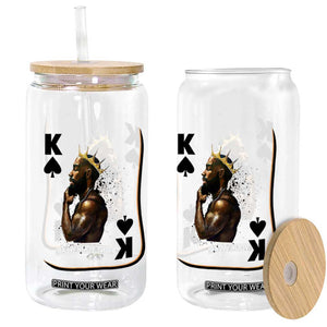 King Of Spades Black Man Glass Can African American Men Pride TS12 Print Your Wear