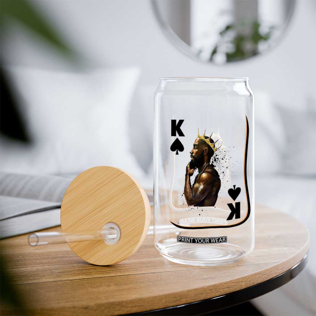 King Of Spades Black Man Glass Can African American Men Pride TS12 Print Your Wear