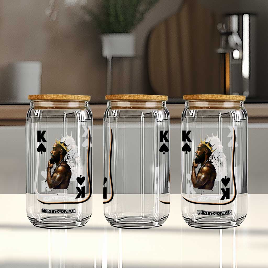 King Of Spades Black Man Glass Can African American Men Pride TS12 Print Your Wear