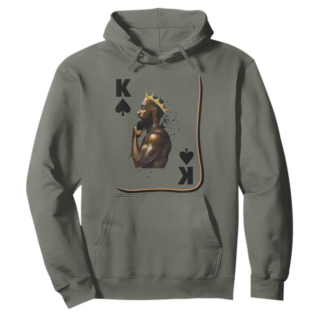 King Of Spades Black Man Hoodie African American Men Pride TS12 Military Green Print Your Wear