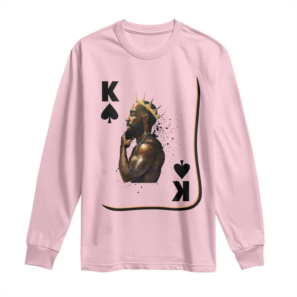 King Of Spades Black Man Long Sleeve Shirt African American Men Pride TS12 Light Pink Print Your Wear
