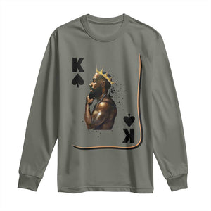 King Of Spades Black Man Long Sleeve Shirt African American Men Pride TS12 Military Green Print Your Wear