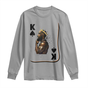 King Of Spades Black Man Long Sleeve Shirt African American Men Pride TS12 Sport Gray Print Your Wear