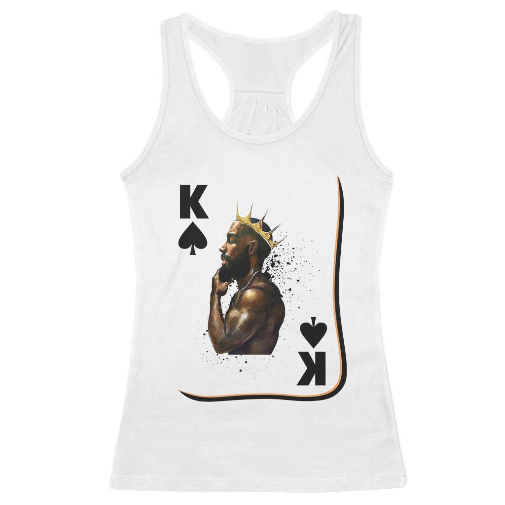 King Of Spades Black Man Racerback Tank Top African American Men Pride TS12 White Print Your Wear