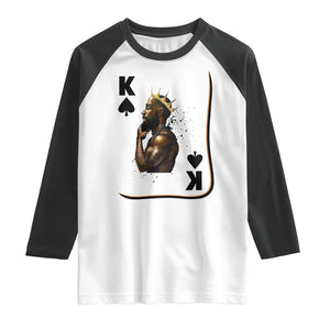 King Of Spades Black Man Raglan Shirt African American Men Pride TS12 White Black Print Your Wear