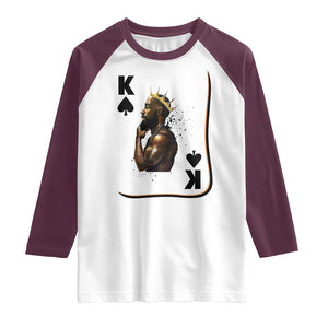King Of Spades Black Man Raglan Shirt African American Men Pride TS12 White Maroon Print Your Wear