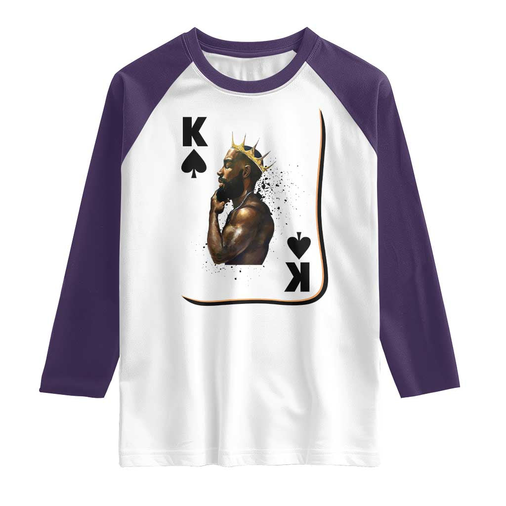 King Of Spades Black Man Raglan Shirt African American Men Pride TS12 White Purple Print Your Wear