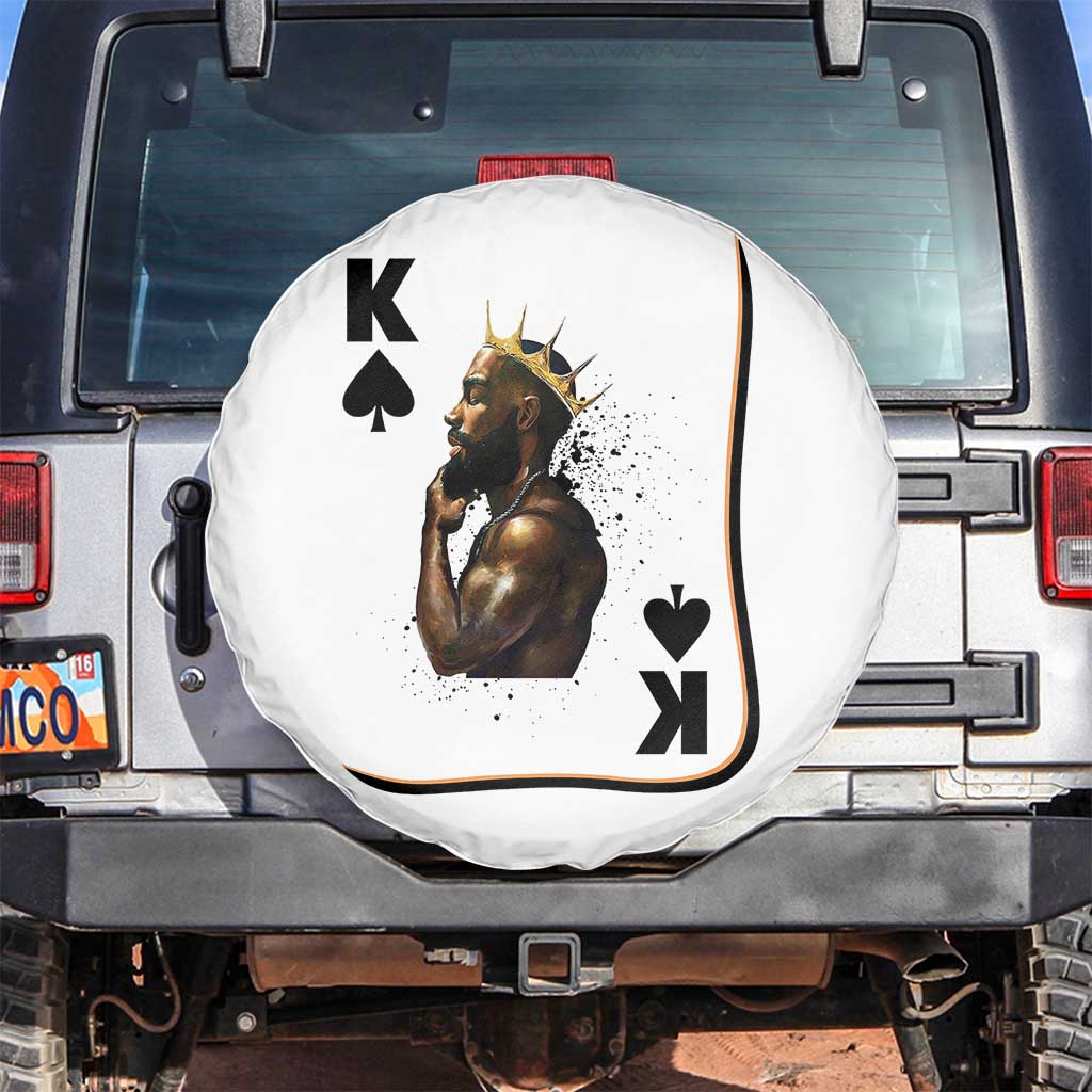 King Of Spades Black Man Spare Tire Cover African American Men Pride TS12 No hole White Print Your Wear