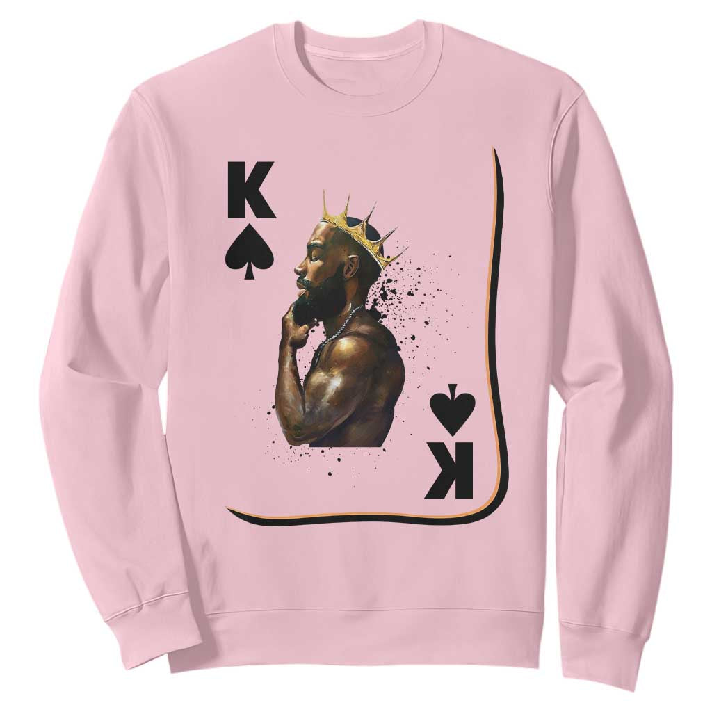 King Of Spades Black Man Sweatshirt African American Men Pride TS12 Light Pink Print Your Wear