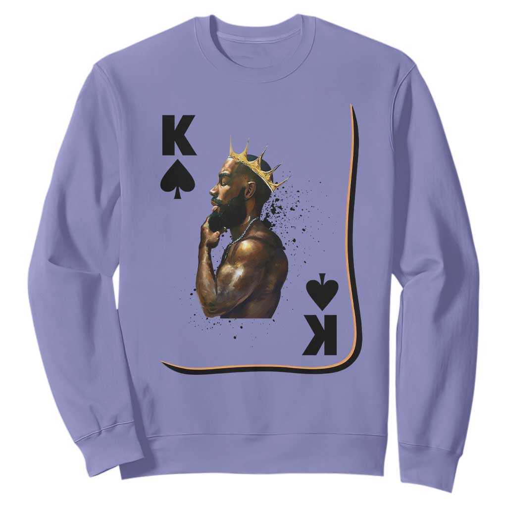 King Of Spades Black Man Sweatshirt African American Men Pride TS12 Violet Print Your Wear