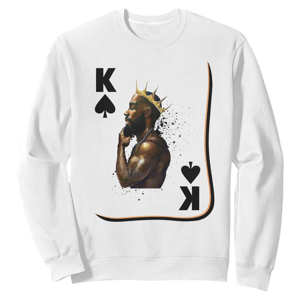 King Of Spades Black Man Sweatshirt African American Men Pride TS12 White Print Your Wear