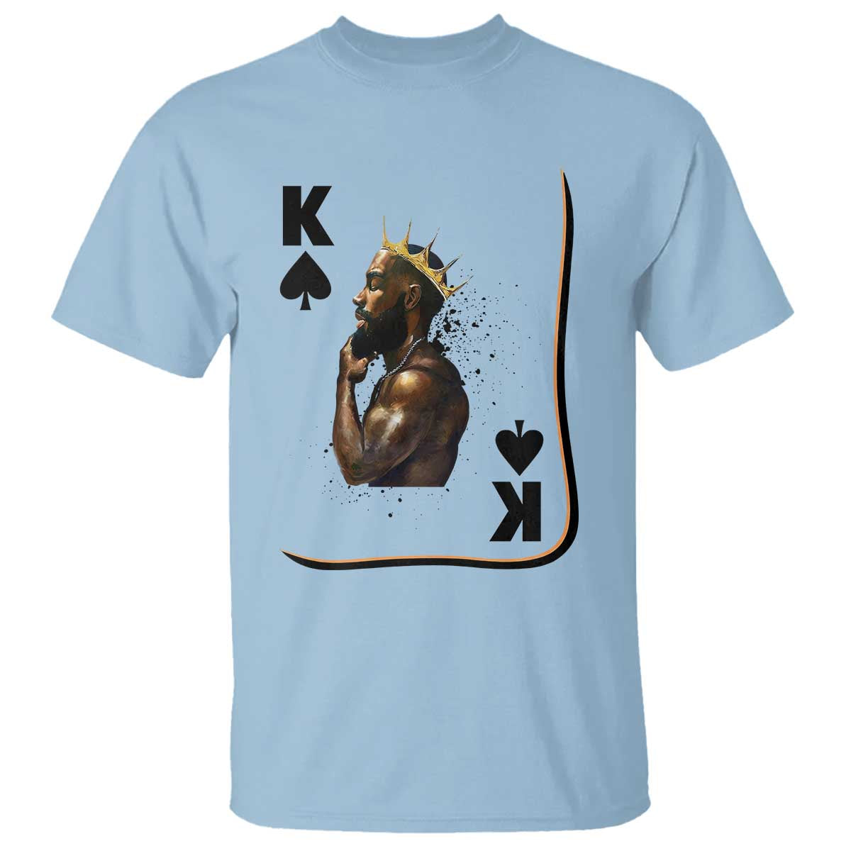 King Of Spades Black Man T Shirt African American Men Pride TS12 Light Blue Print Your Wear