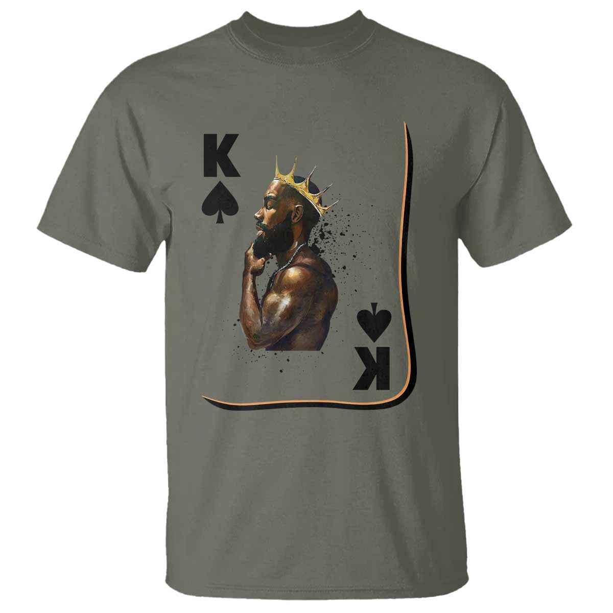 King Of Spades Black Man T Shirt African American Men Pride TS12 Military Green Print Your Wear