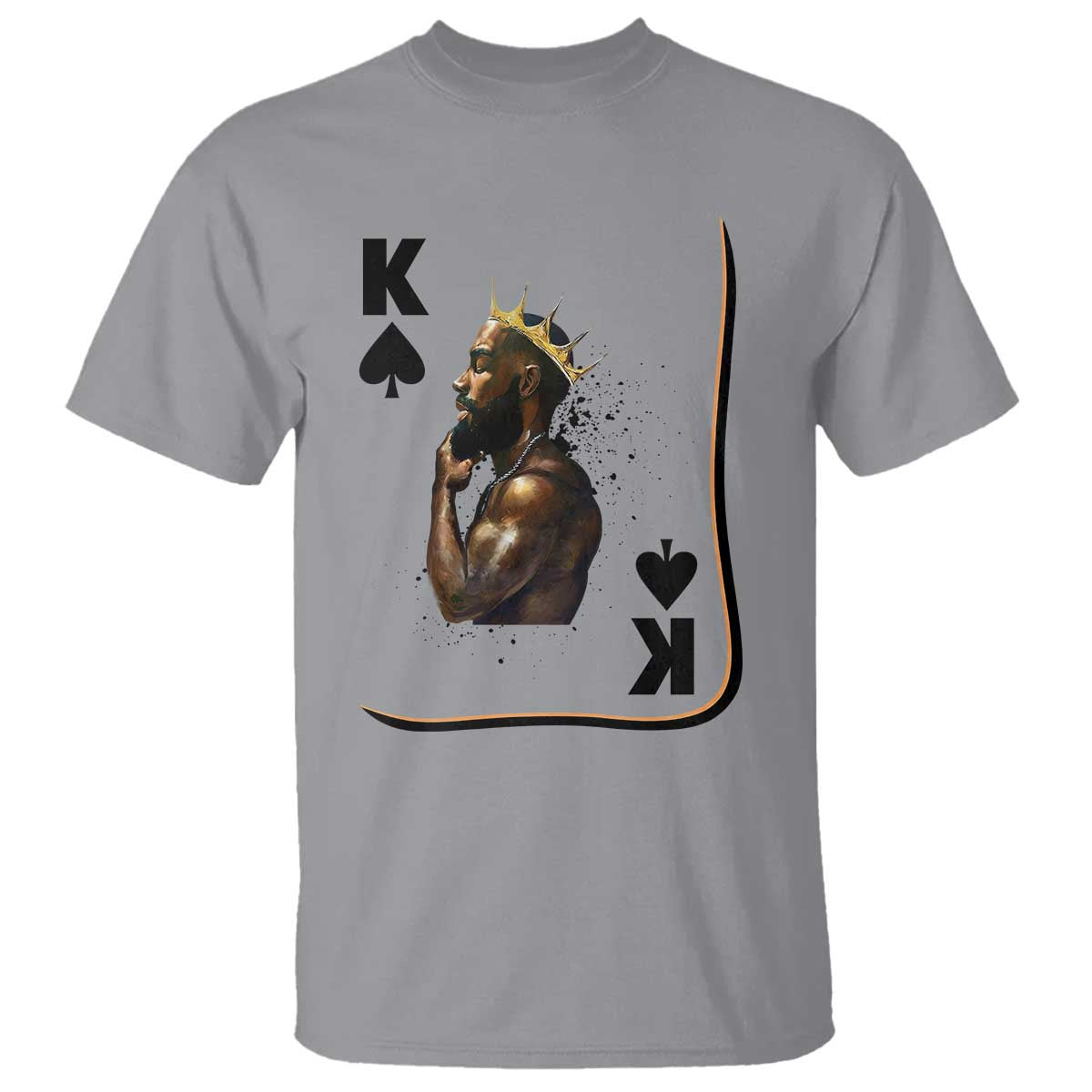 King Of Spades Black Man T Shirt African American Men Pride TS12 Sport Gray Print Your Wear