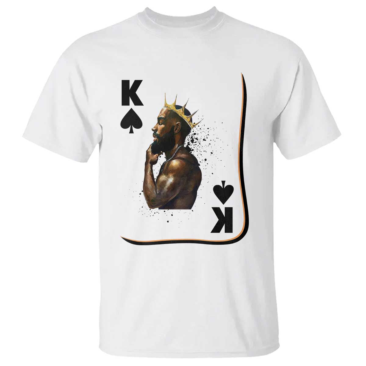 King Of Spades Black Man T Shirt African American Men Pride TS12 White Print Your Wear