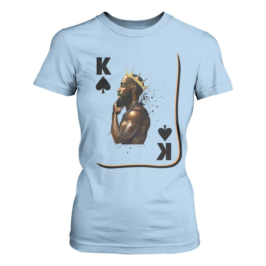 King Of Spades Black Man T Shirt For Women African American Men Pride TS12 Light Blue Print Your Wear