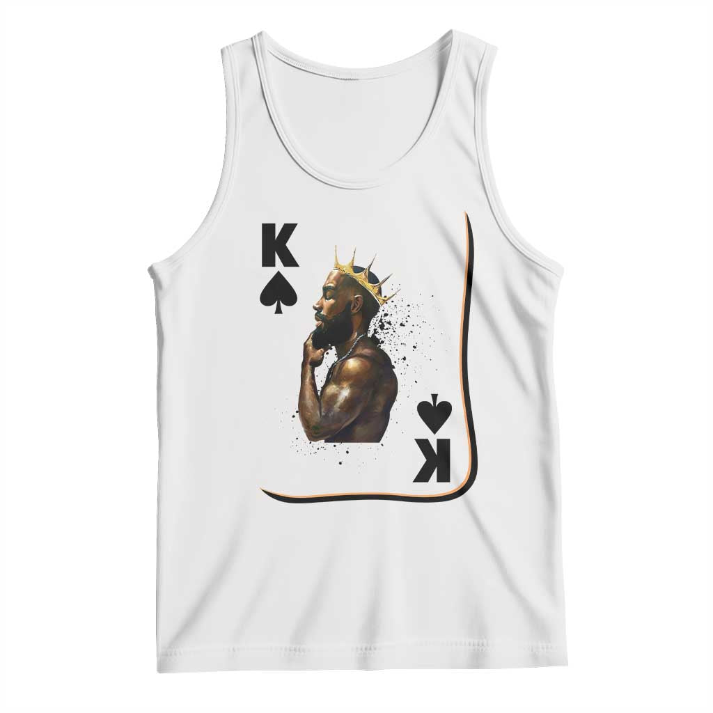 King Of Spades Black Man Tank Top African American Men Pride TS12 White Print Your Wear