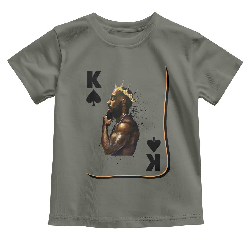 King Of Spades Black Man Toddler T Shirt African American Men Pride TS12 Military Green Print Your Wear