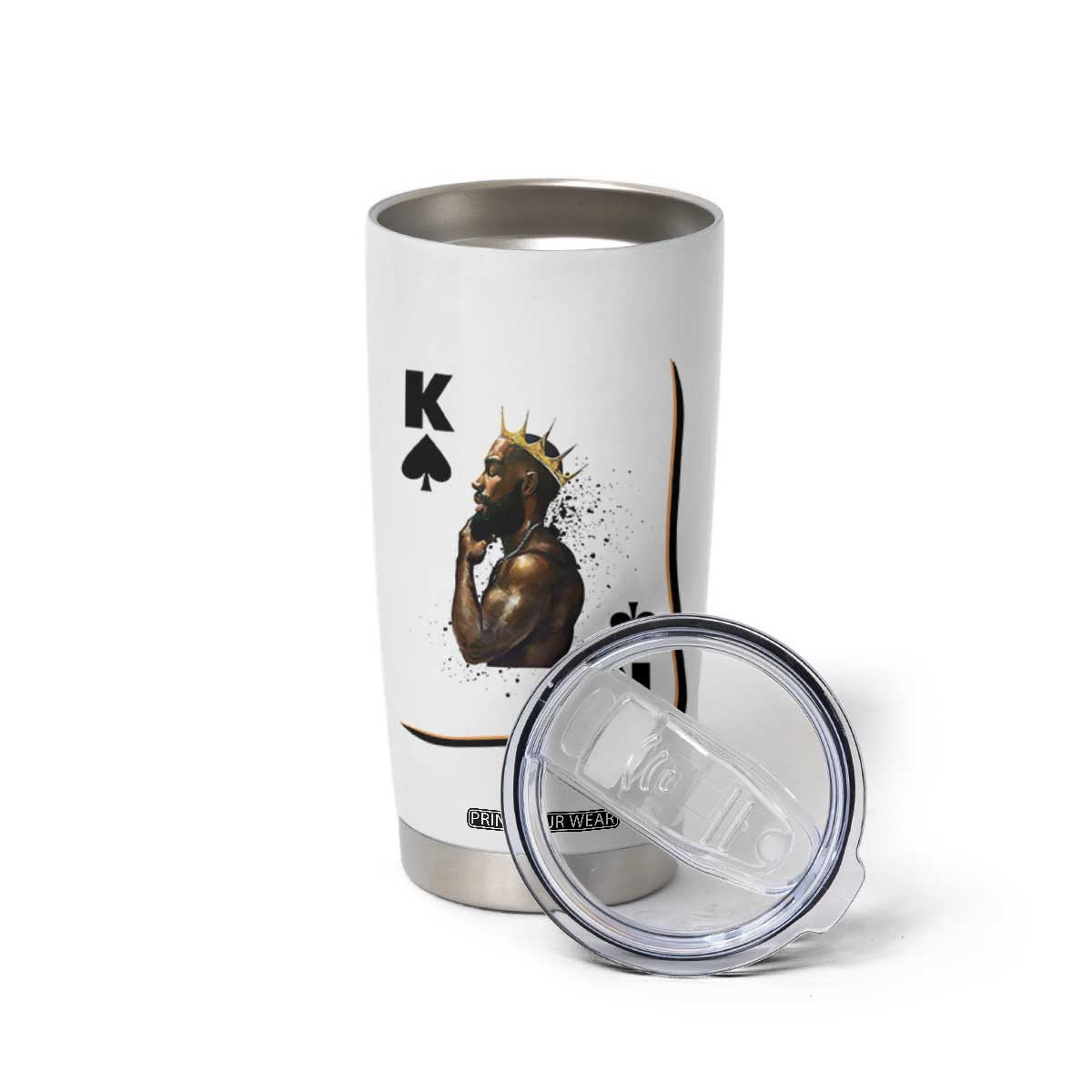 King Of Spades Black Man Tumbler Cup African American Men Pride TS12 Print Your Wear