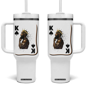 King Of Spades Black Man Tumbler With Handle African American Men Pride TS12 One Size: 40 oz White Print Your Wear