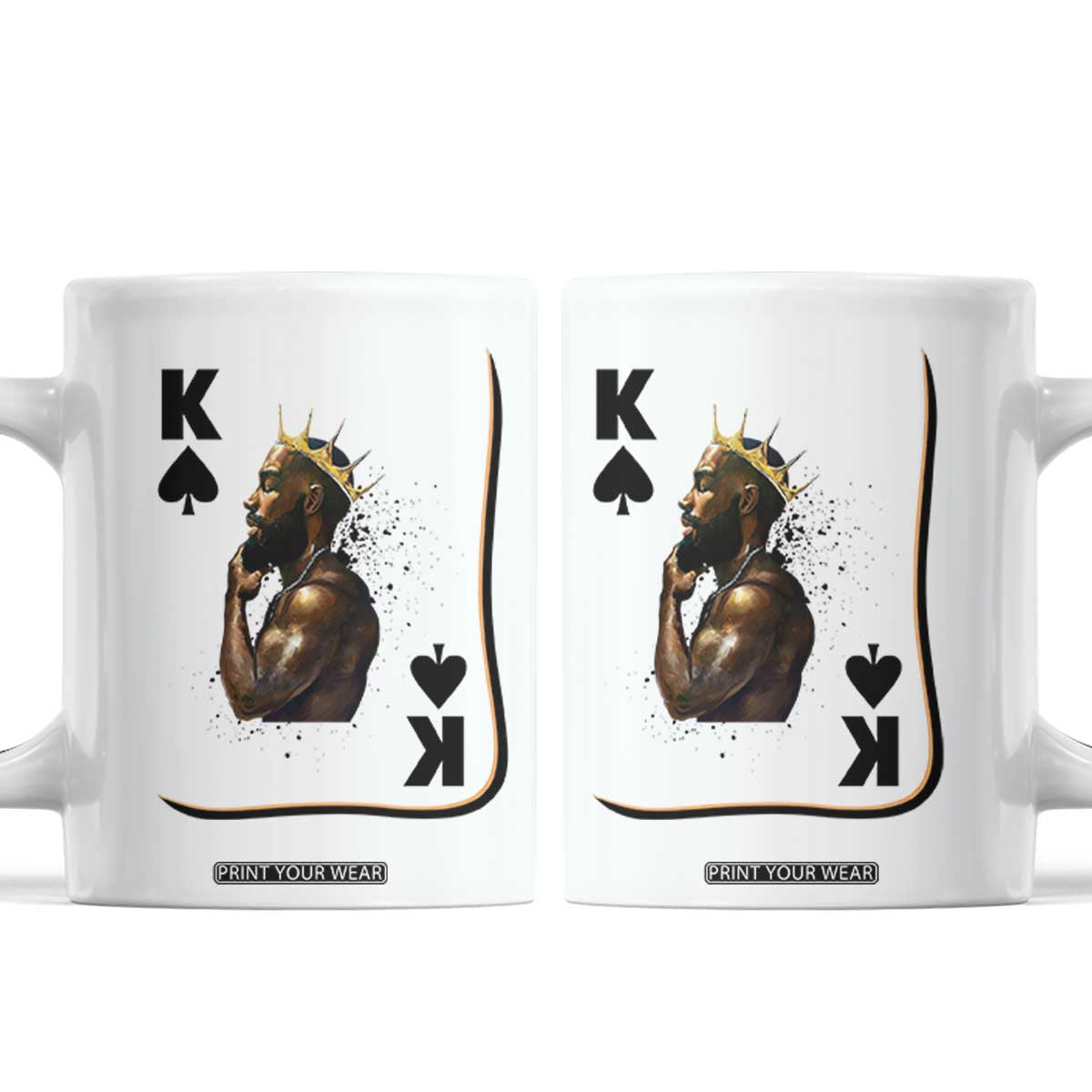 King Of Spades Black Man Coffee Mug African American Men Pride TS12 White Print Your Wear