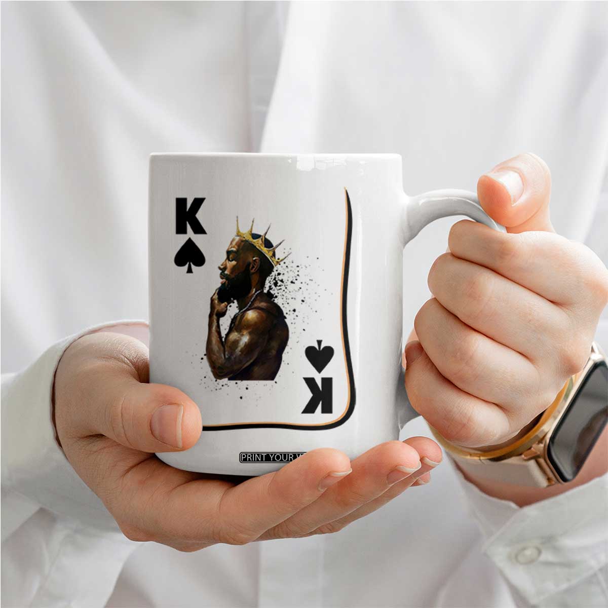 King Of Spades Black Man Coffee Mug African American Men Pride TS12 Print Your Wear
