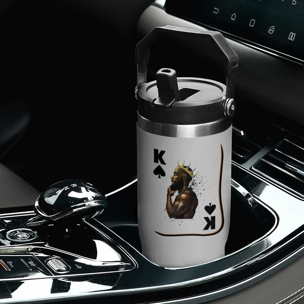 King Of Spades Black Man Flip Straw Tumbler African American Men Pride TS12 Print Your Wear